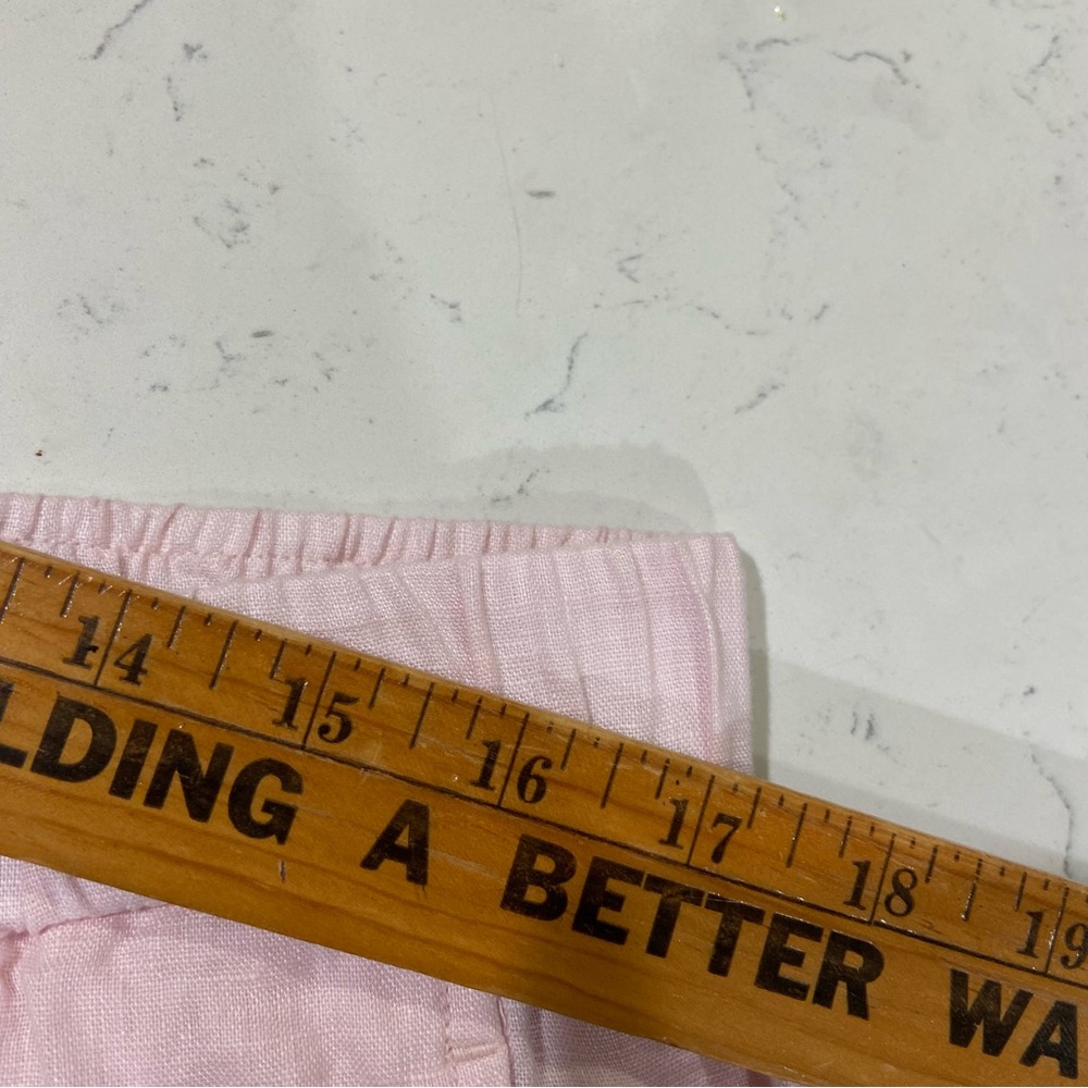 NEW Eileen Fisher Linen Pant Women's Large baby pink Pull On Elastic Waist Taper - Picture 6 of 8